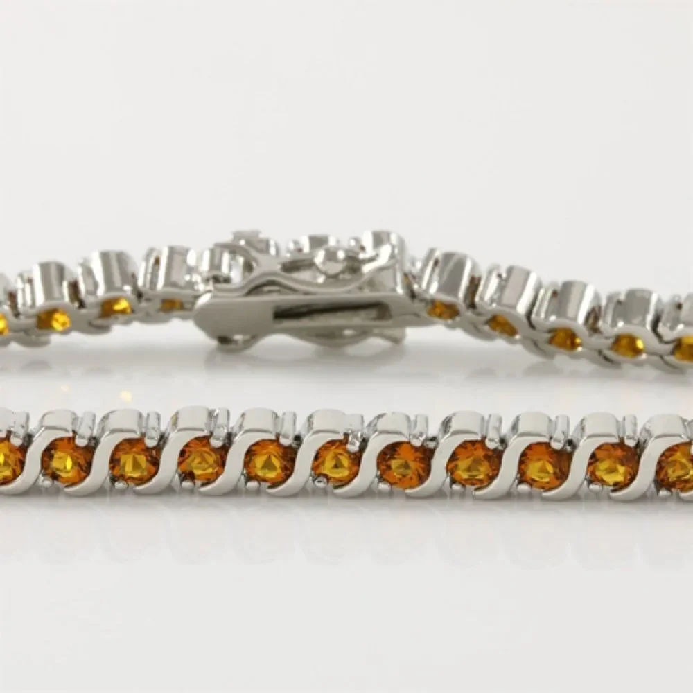 GLAMOURESQ, NEW, 5.25CT CITRINE, 14K GOLD-FILLED BRACELET BG904TZ - Picture 7 of 9